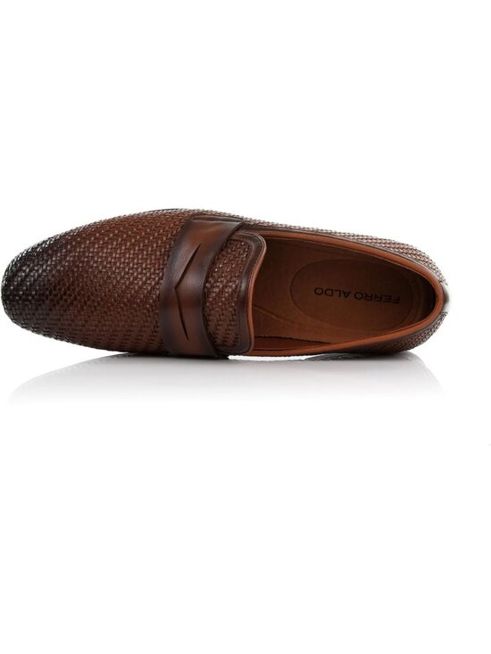 Men\'s Woven Brown Synthetic Classic Penny Loafers & Slip-On Dress Shoes main image 6